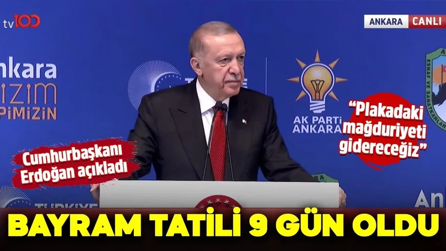 Erdoğan, Ramazan Bayramı tatilinin 9 güne çıkarıldığını duyurdu