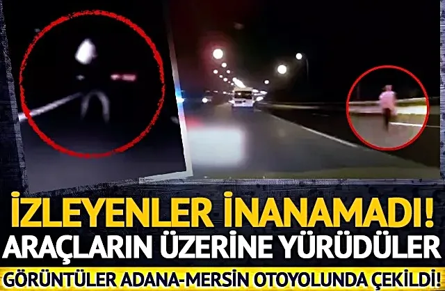 Adana-Mersin otoyolunda çekildi! Büyük tuzak! Araçların üzerine yürüdüler!