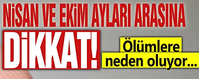 Nisan ve Ekim ayları arasına dikkat! Ölümlere neden oluyor...