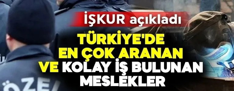 İŞKUR açıkladı: İşte en çok aranan ve kolay iş bulunan meslekler