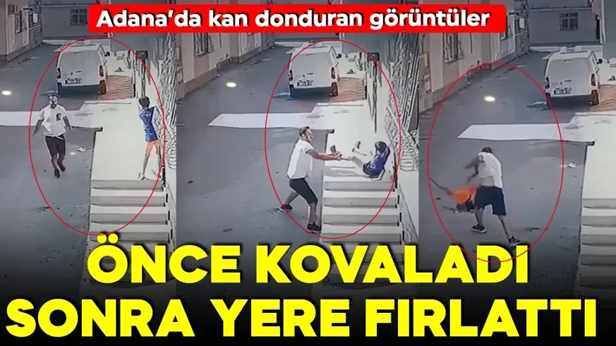 Kovaladığı çocuğu ayak bileğinden tutup yere fırlattı...