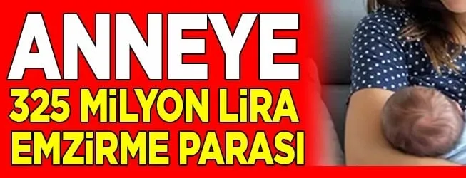 Anneye 325 milyon lira emzirme parası!