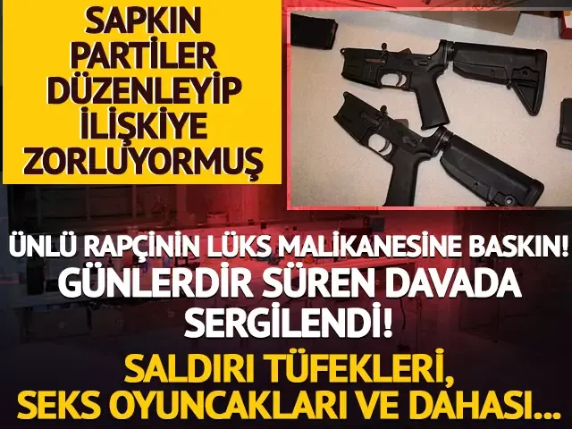 Saldırı tüfekleri, uyuşturucular, seks oyuncakları ve...