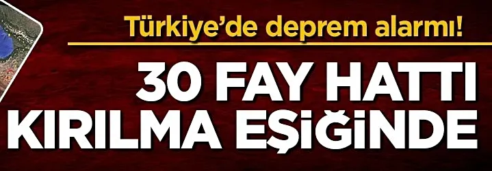 Türkiye’de deprem alarmı! 30 fay hattı kırılma eşiğinde!