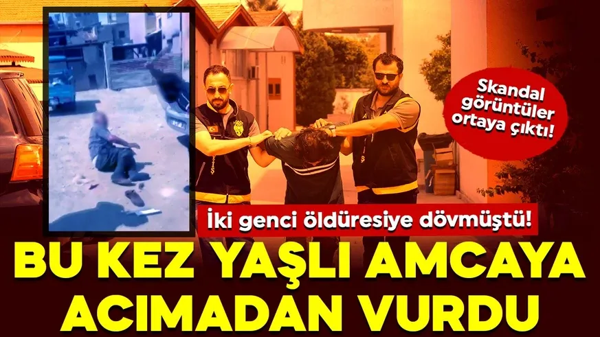 Bu kez yaşlı adamı acımadan vurdu... Skandal görüntüler ortaya çıktı!