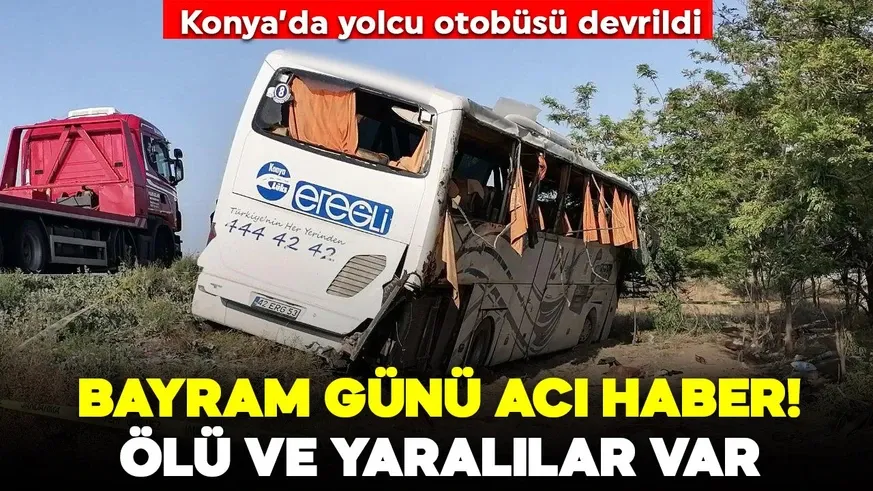 Bayram sabahı yolcu otobüsü kaza yaptı!