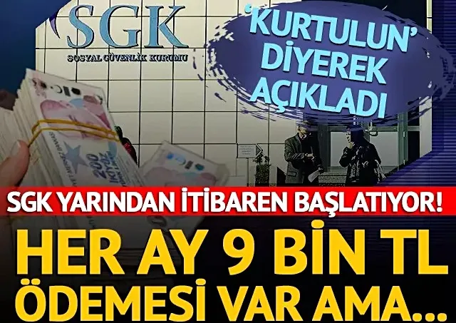 Her ay 9 bin lira ödeme zorunlu...