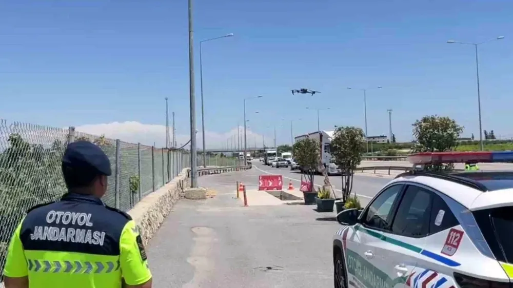 Dronlu trafik uygulamasında 730 bin 944 lira cezai işlem uygulandı