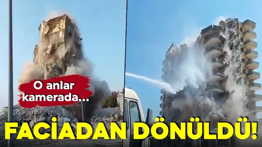 Yıkım sırasında faciadan dönüldü!  Operatörü son anda kurtuldu...
