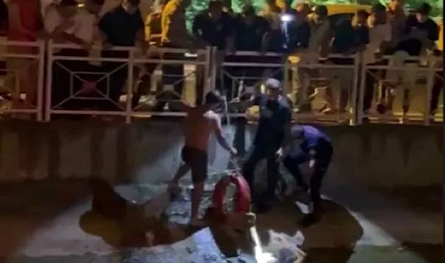 Uygulamaya girmemek için kanala atladı, boğulmaktan vatandaşlar kurtardı