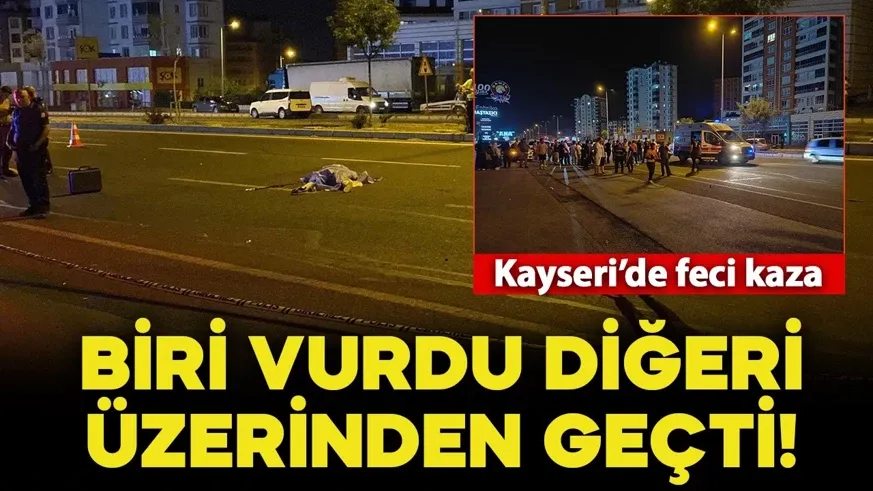 Yolun karşısına geçen yayaya peş peşe 2 otomobil çarptı...