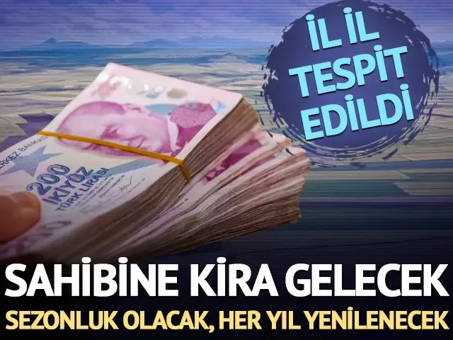 Sahibine kira gelecek! Sezonluk olacak, her yıl yenilenecek...