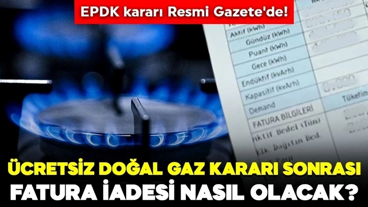 Doğal gaz  faturası iade edilecek!