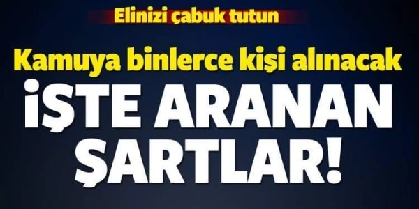 Kamuya 90 bin eleman alınacak! İşte detaylar...