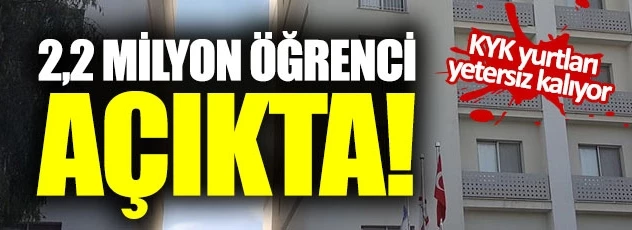 KYK yurtları yetersiz kalıyor: 2.2 milyon öğrenci açıkta