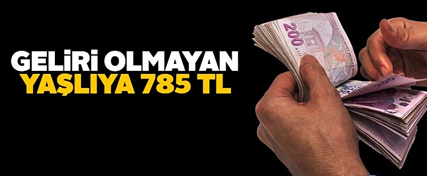 Geliri olmayan yaşlıya 785 lira....